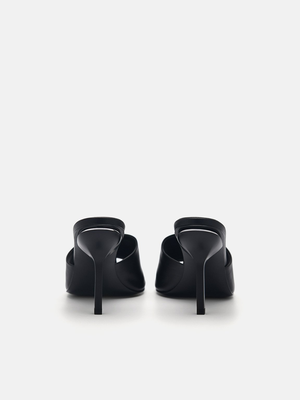 Maria Leather Heel Sandals, Black