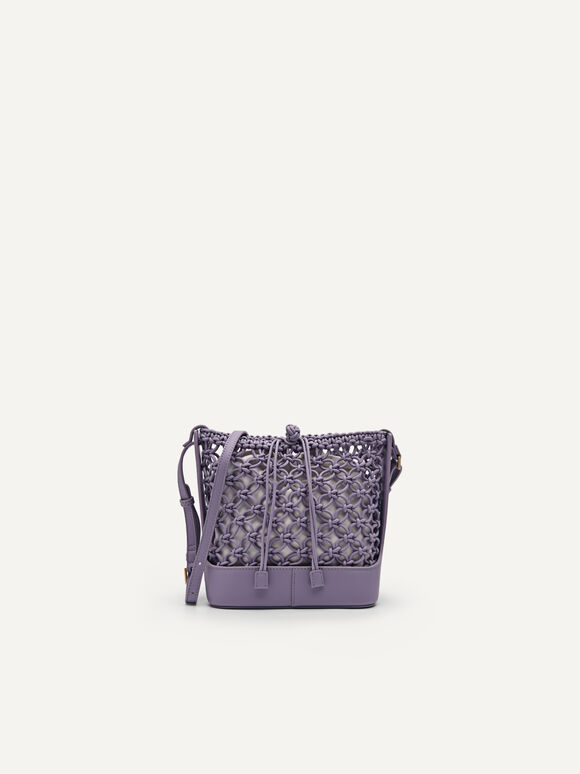 Jennie Mini Mosaic Bucket Bag, Lilac
