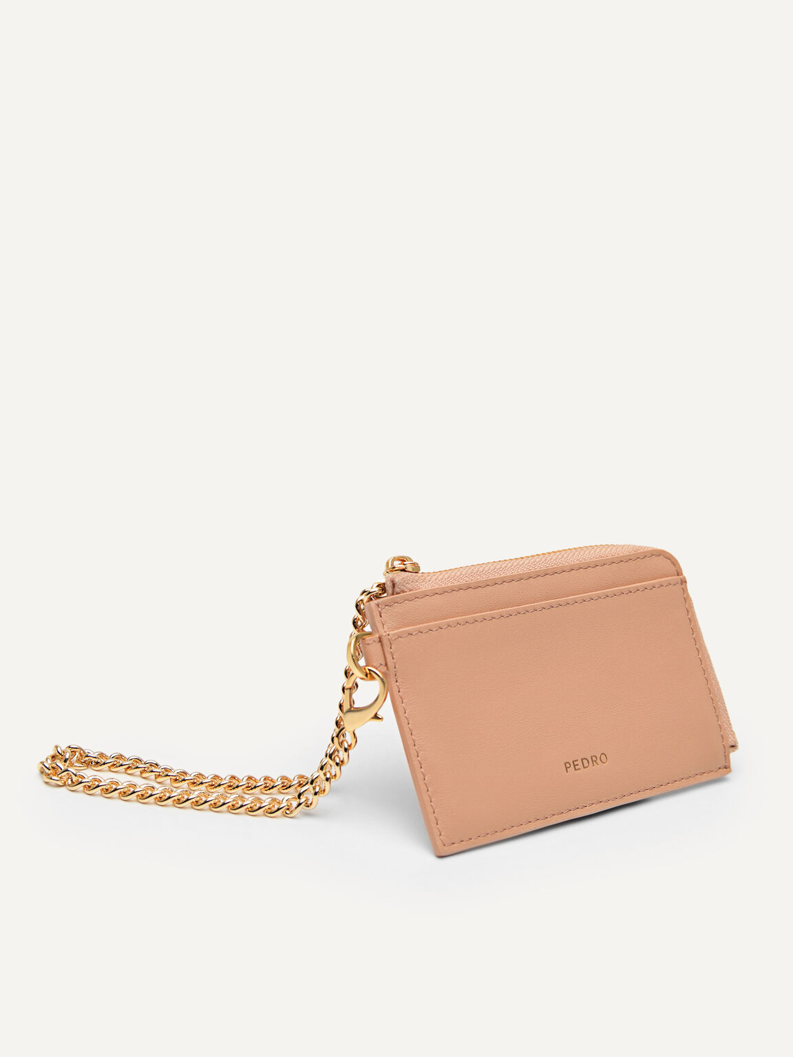 Leather Card Holder, Nude