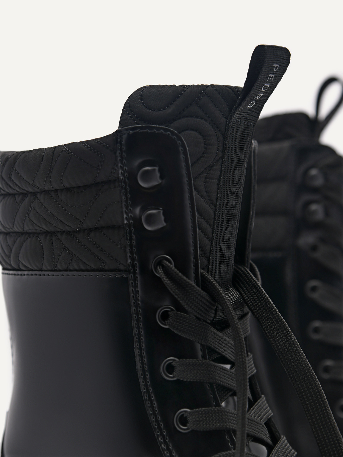 PEDRO標誌皮革及踝靴, 黑色