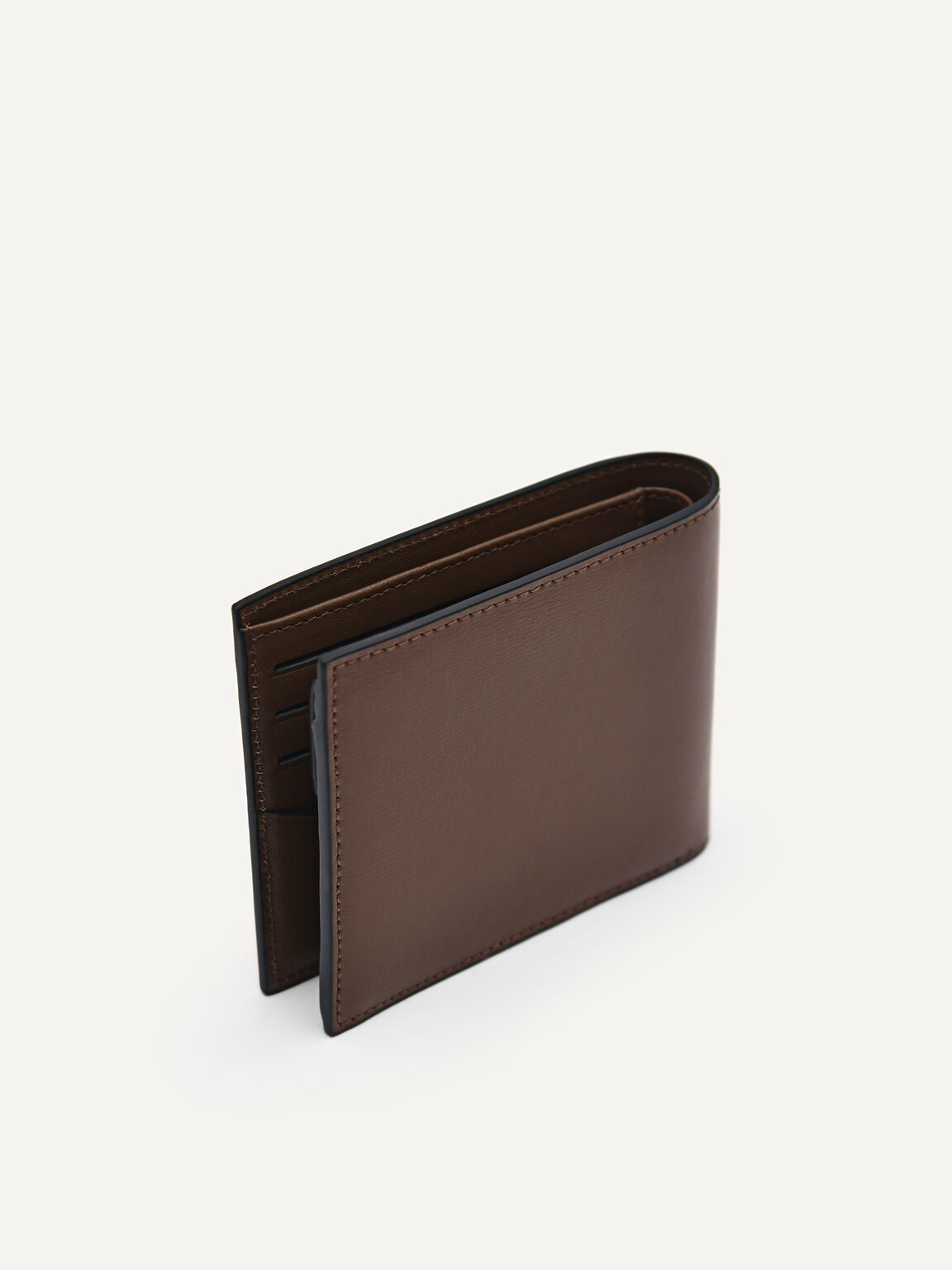 Leather Bi-Fold Coin Wallet, Brown