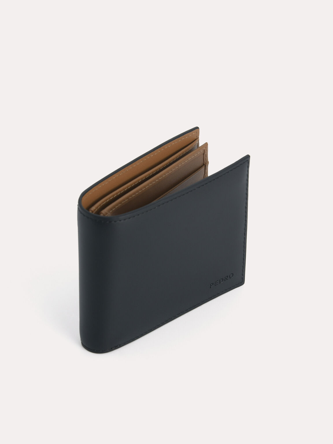 Leather Bi-Fold Wallet with Flip, Black