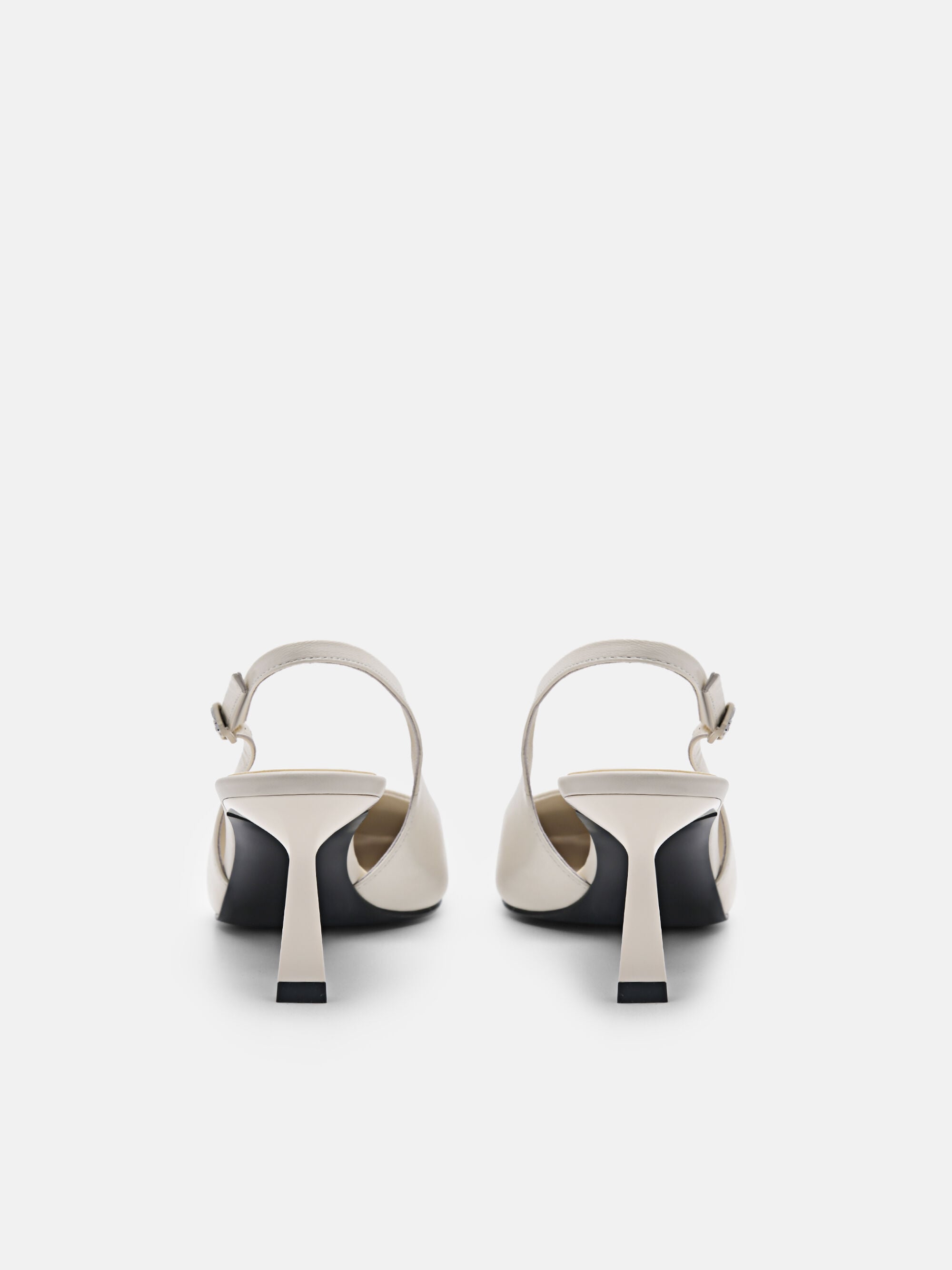 Chalk PEDRO Studio Leather Slingback Pumps - PEDRO US