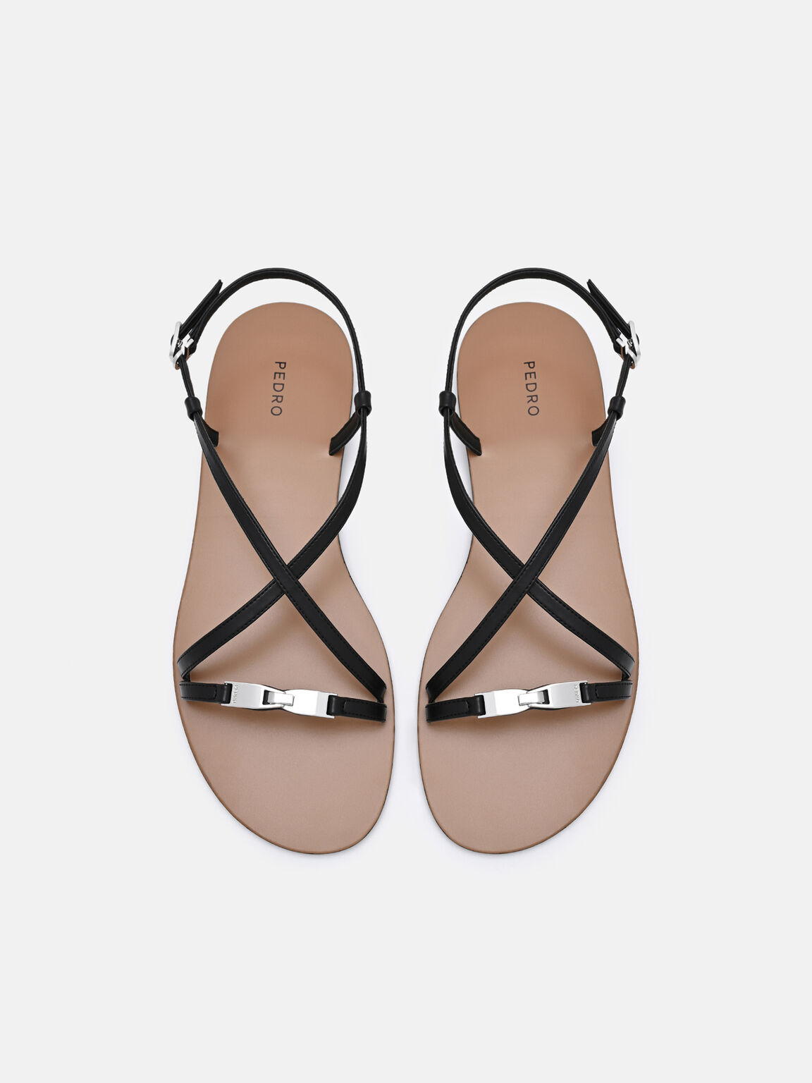 Hitch Ankle Strap Sandals, Black