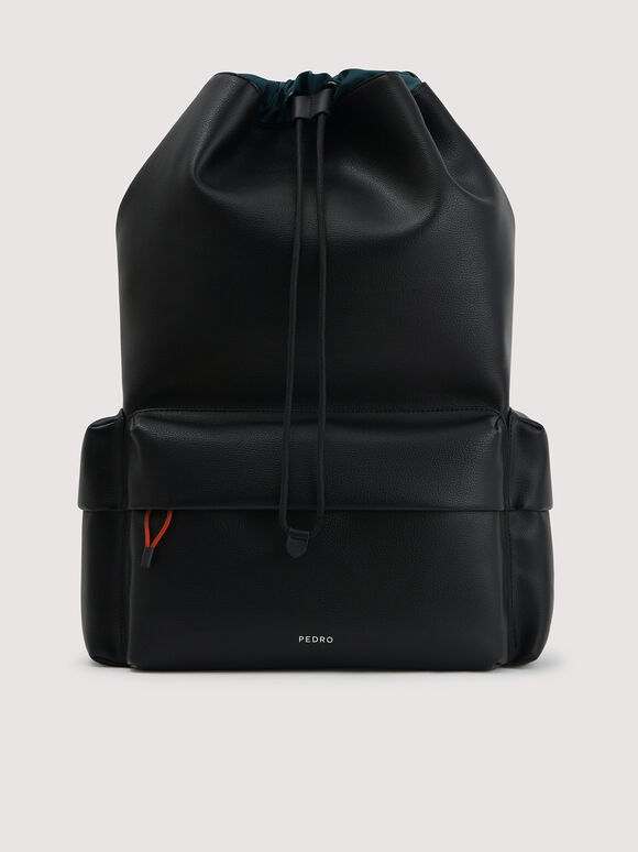 Drawstring Backpack, Black