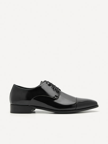 Patent Leather Derby Shoes, Black