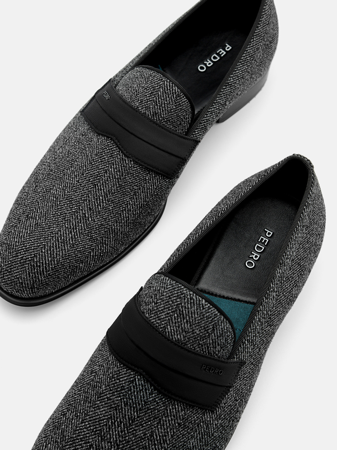 Clive Fabric Loafers, Dark Grey