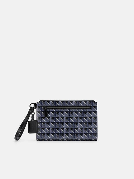 Bastian Axxis Clutch Bag, Blue Canvas