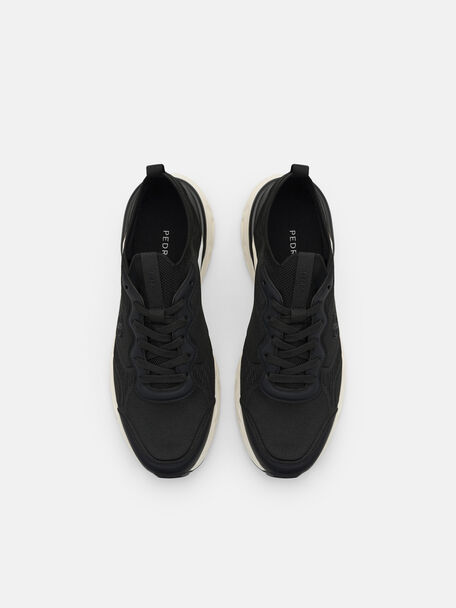 Cyclone Knitted Sneakers, Black Fabric