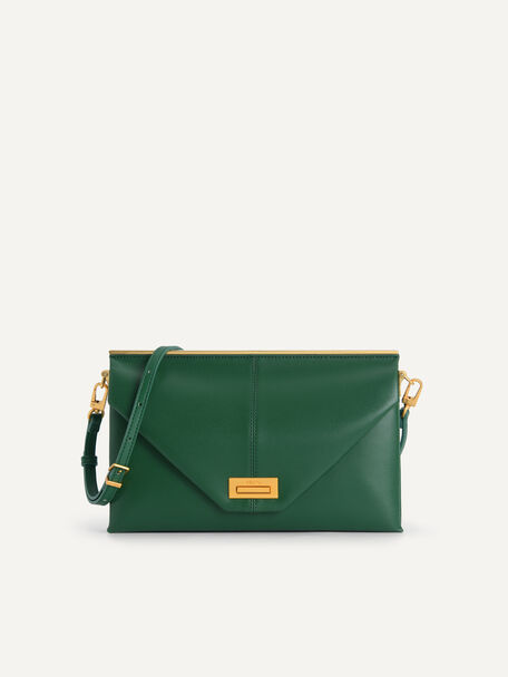 Envelope Leather Shoulder Bag, Green