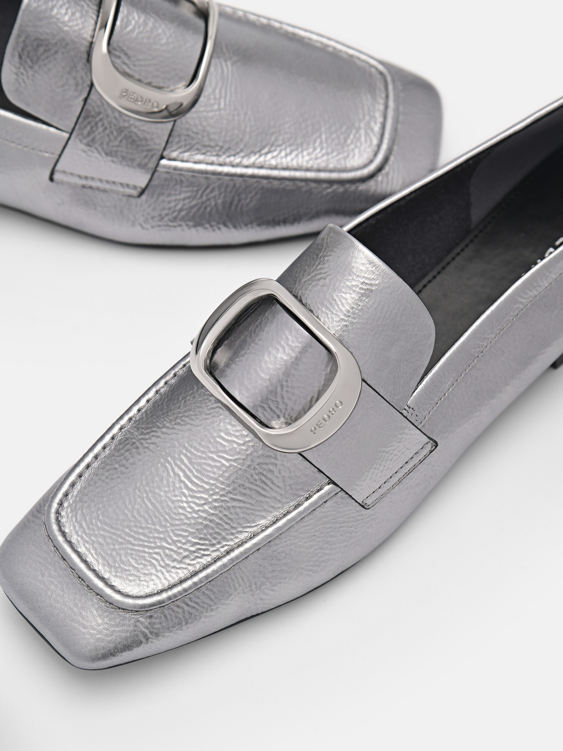 Eden Leather Loafers, Pewter