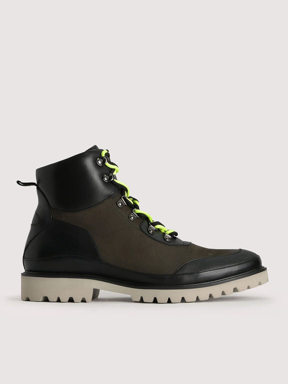 Leather Combat Boots, Olive