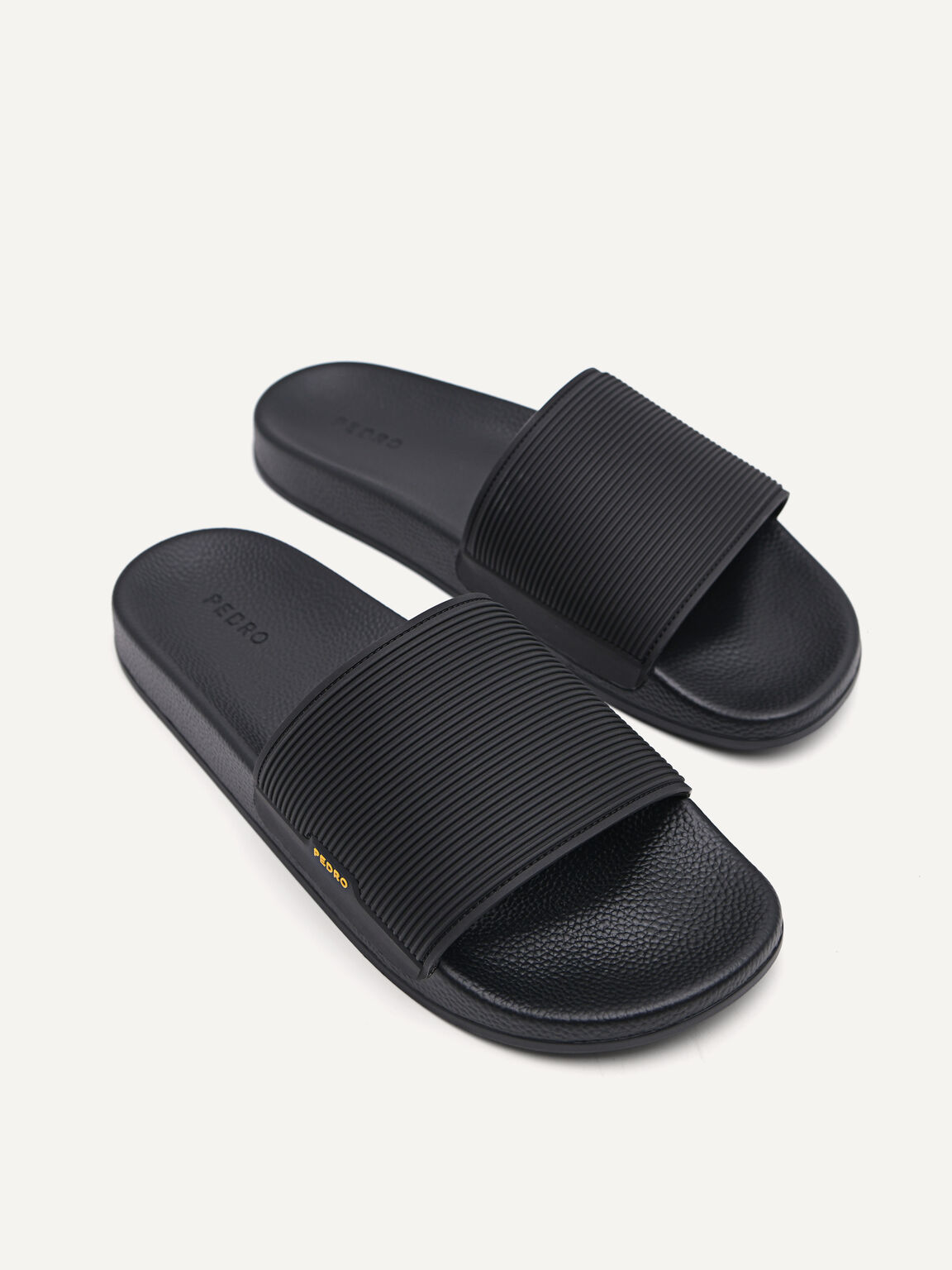 Black Slide Sandals - PEDRO SG