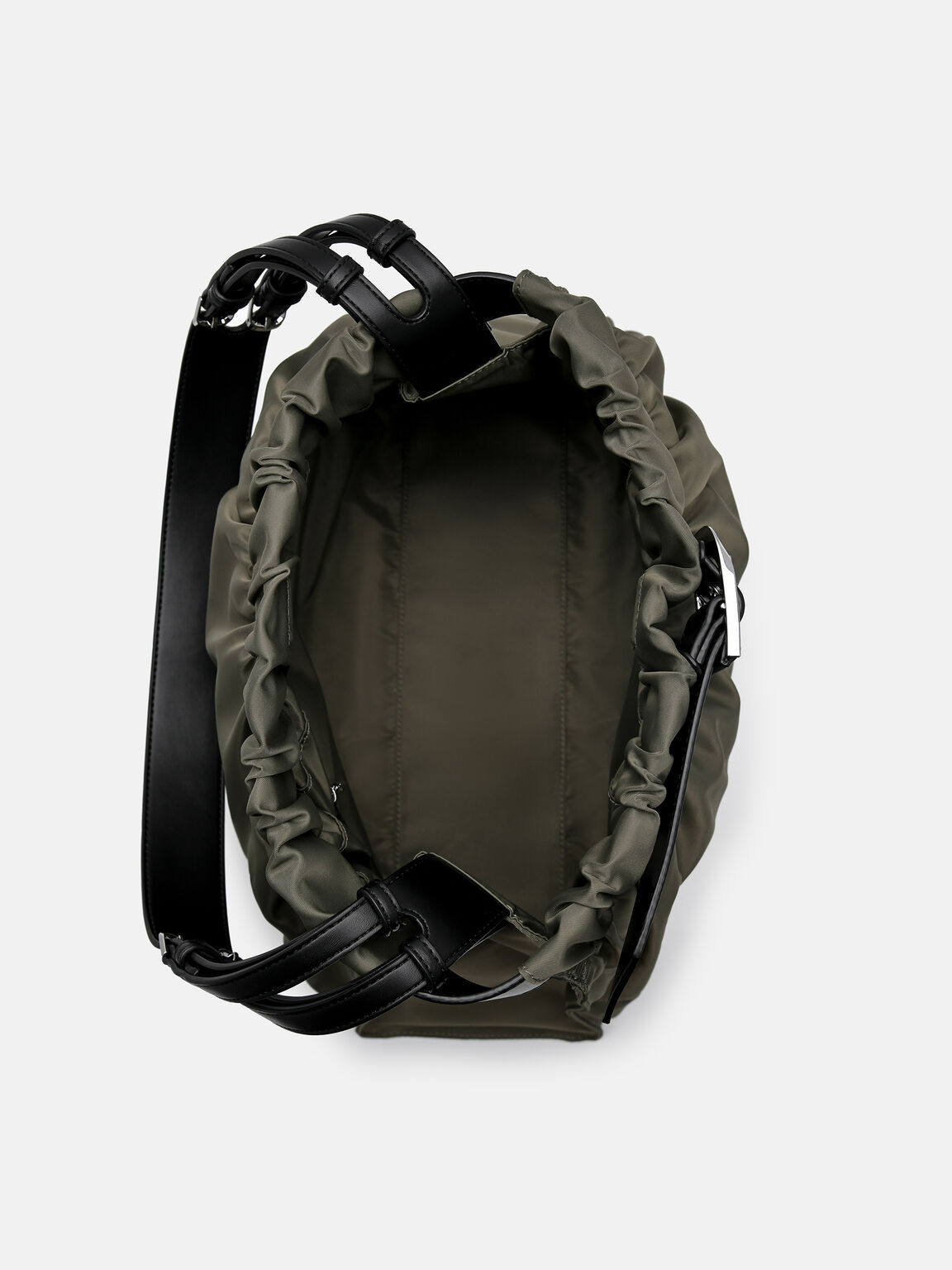 Helix Nylon Shoulder Bag, Olive