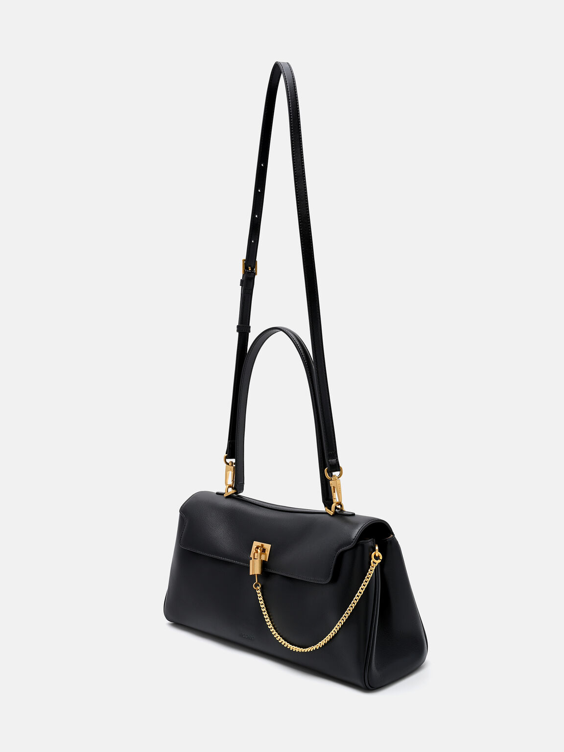 Mirelle Leather Shoulder Bag, Black