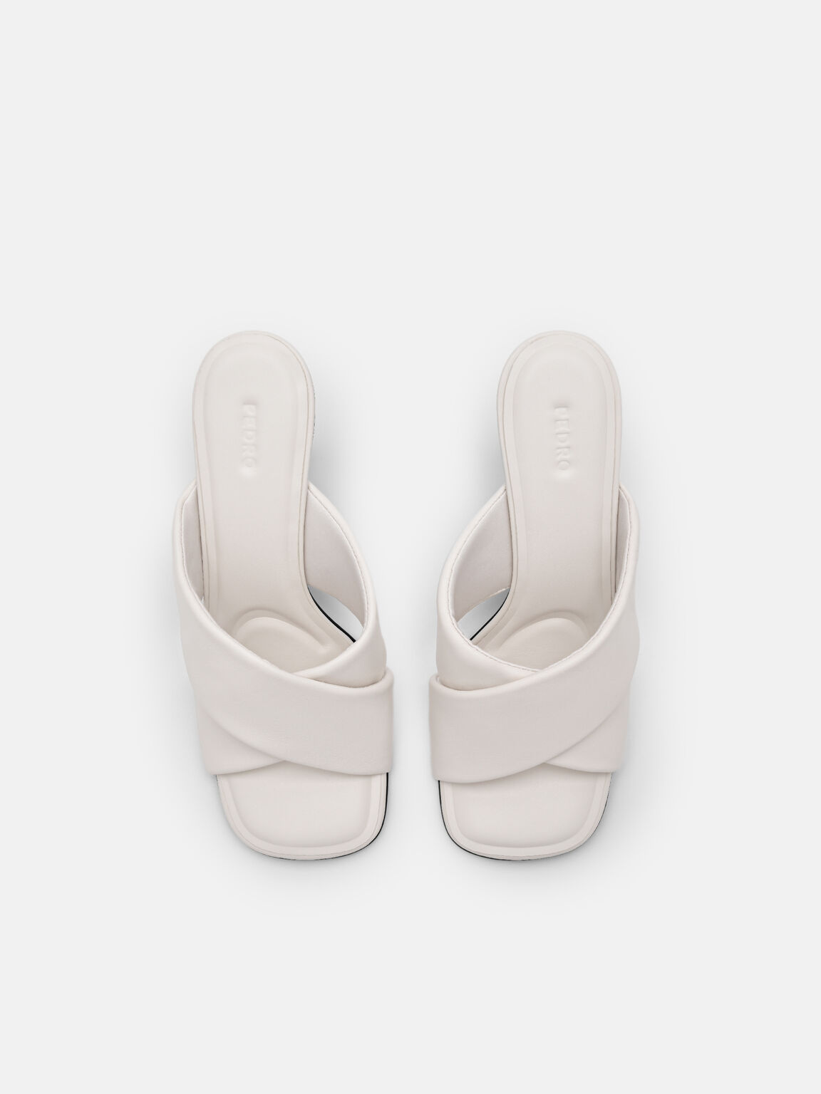 PEDRO Icon Leather Heel Sandals, Chalk