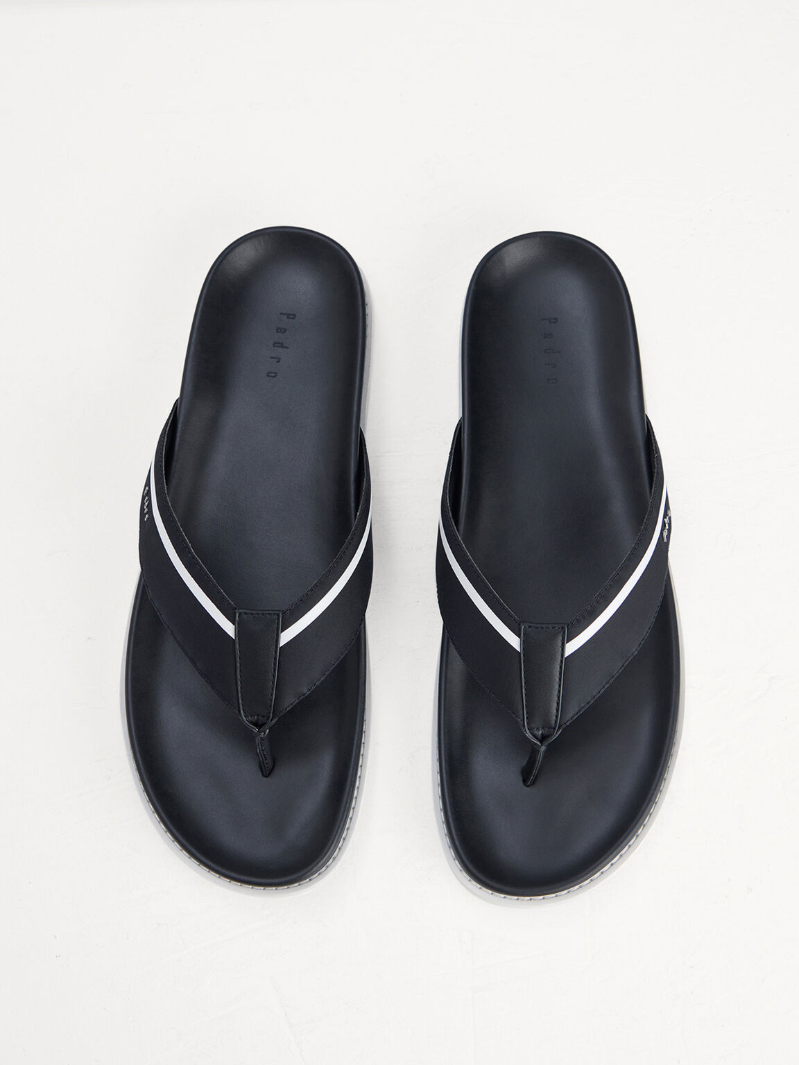 Nylon Thong Sandals, Black