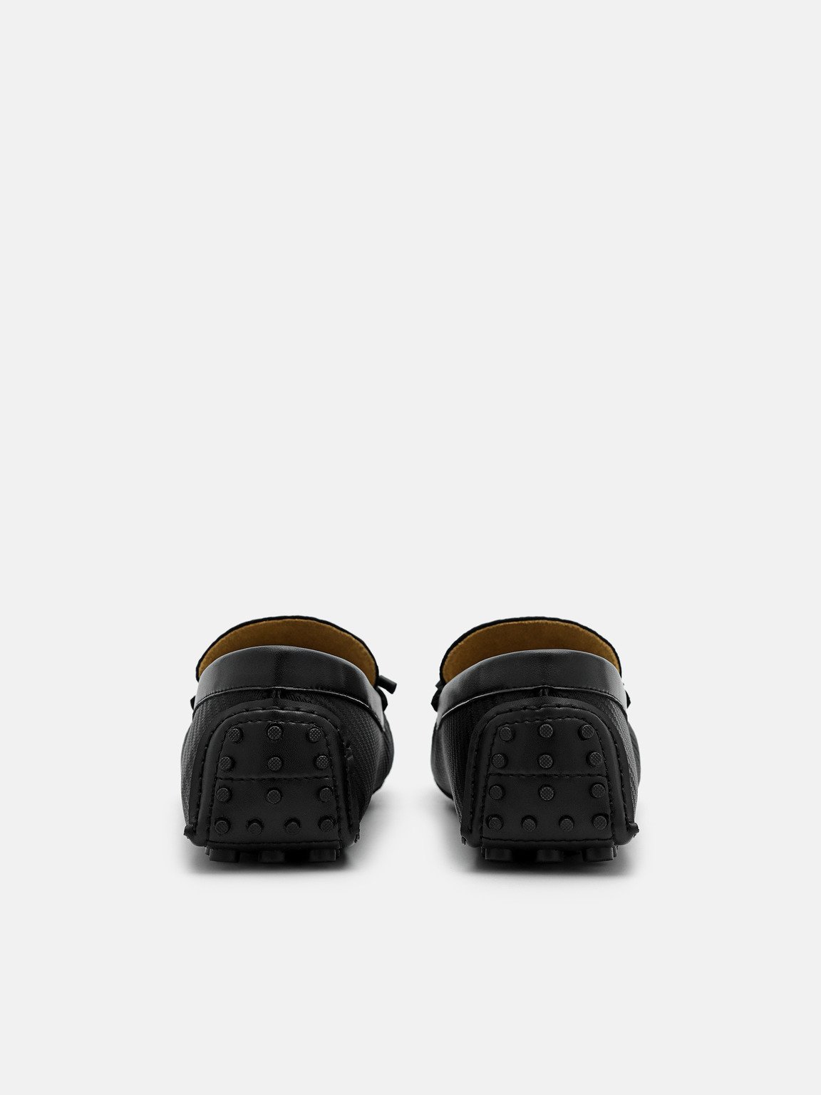 Nylon Bow Driving Shoes, Black