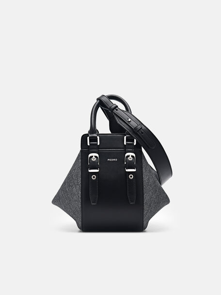 Mara Geometric Handbag, Black
