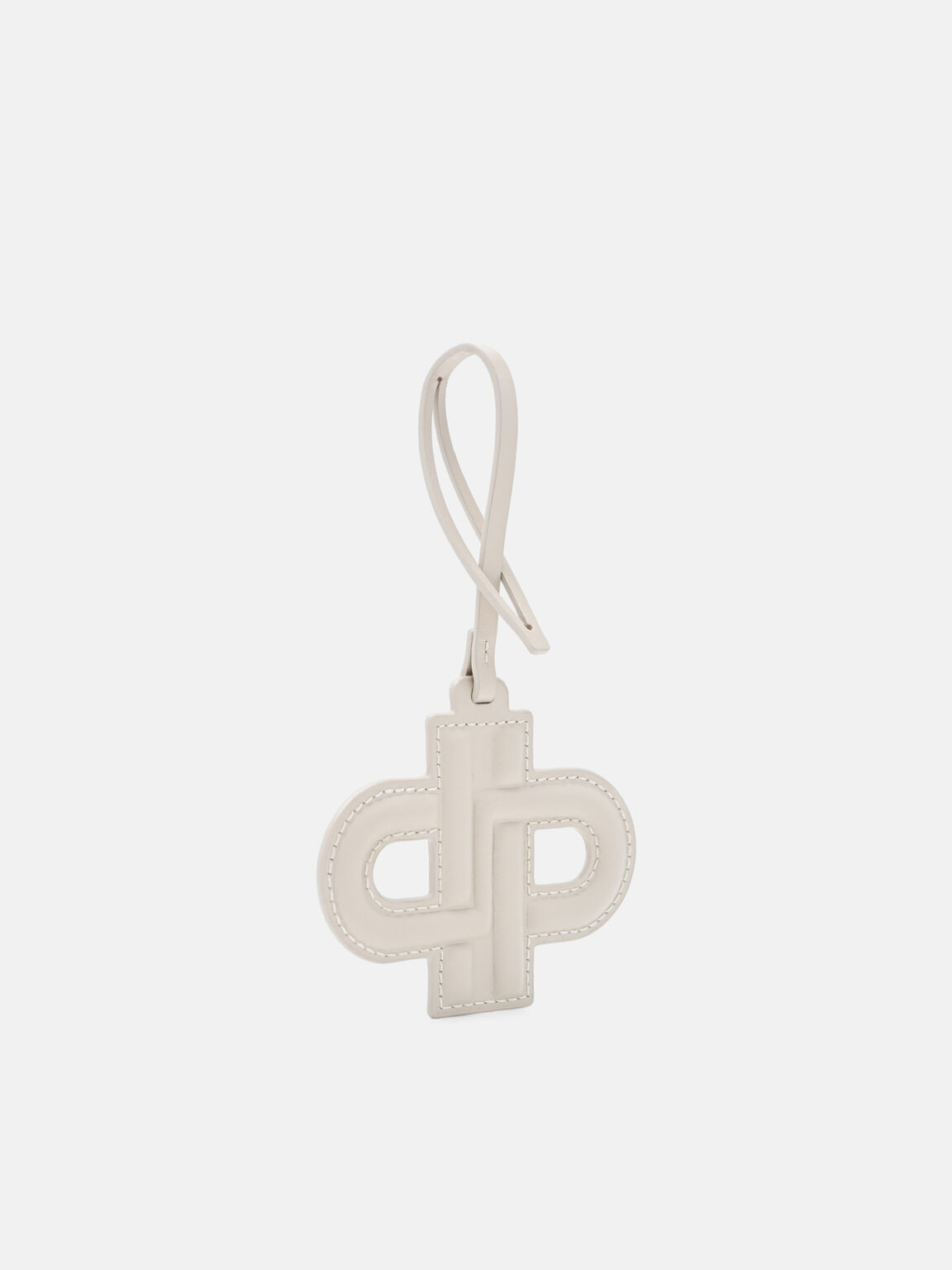 Leather Emblem Charm, Chalk
