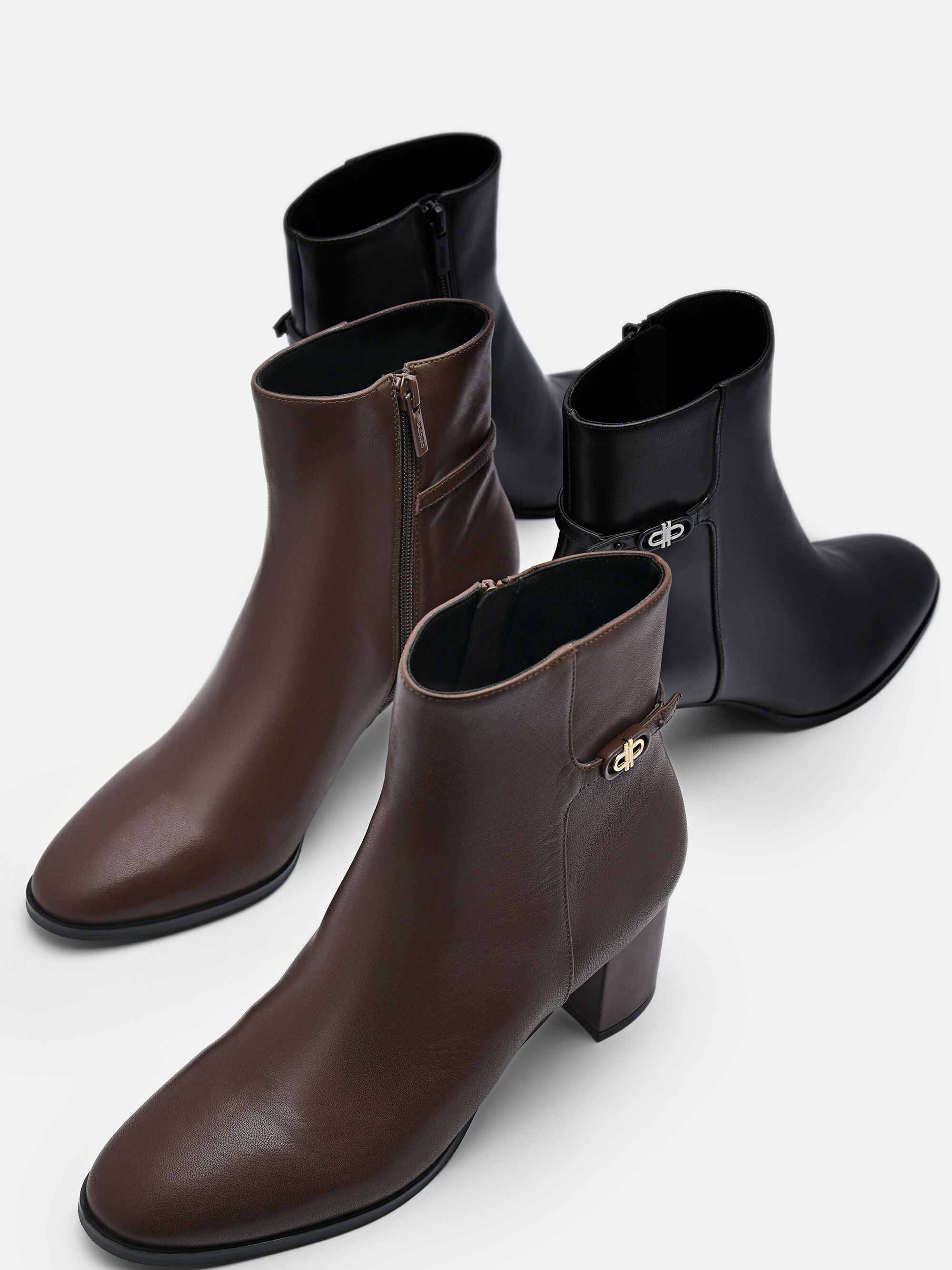 PEDRO Icon Leather Heel Boots - Black