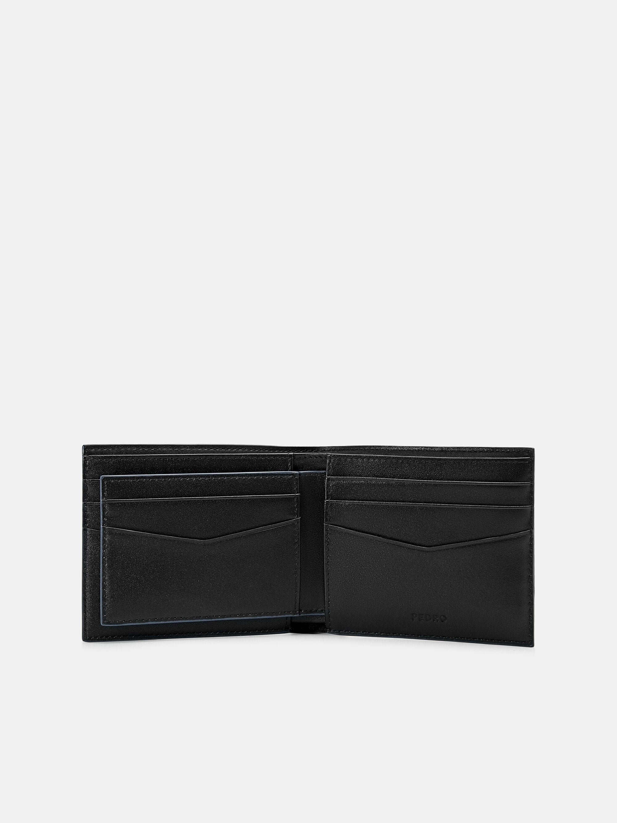 Navy Saffiano Leather Bi-Fold Wallet with Insert - PEDRO International