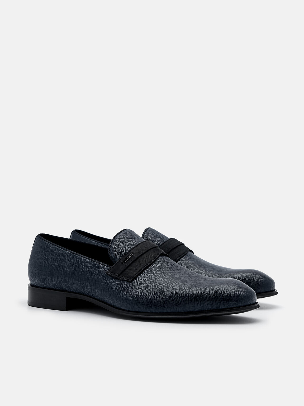 Clive Leather Loafers, Navy