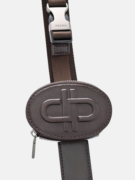 Flynn Nylon Crossbody Bag, Dark Brown Nylon