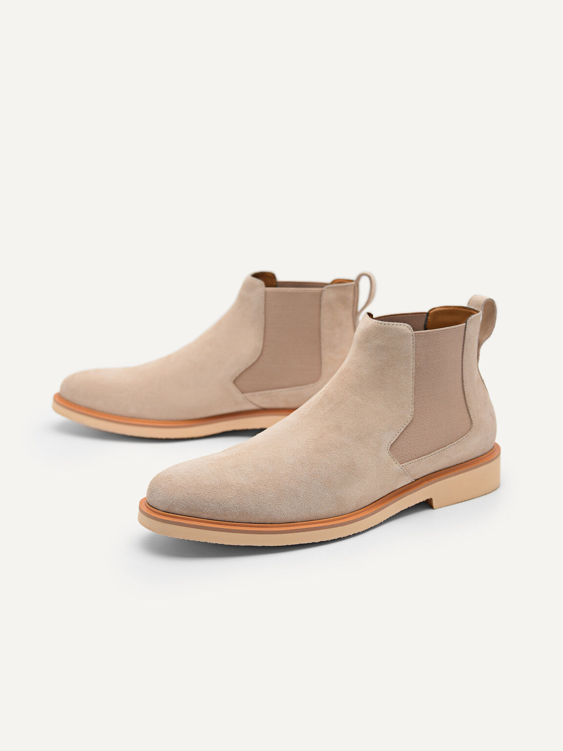 Beige Leather Ankle Boots, Beige