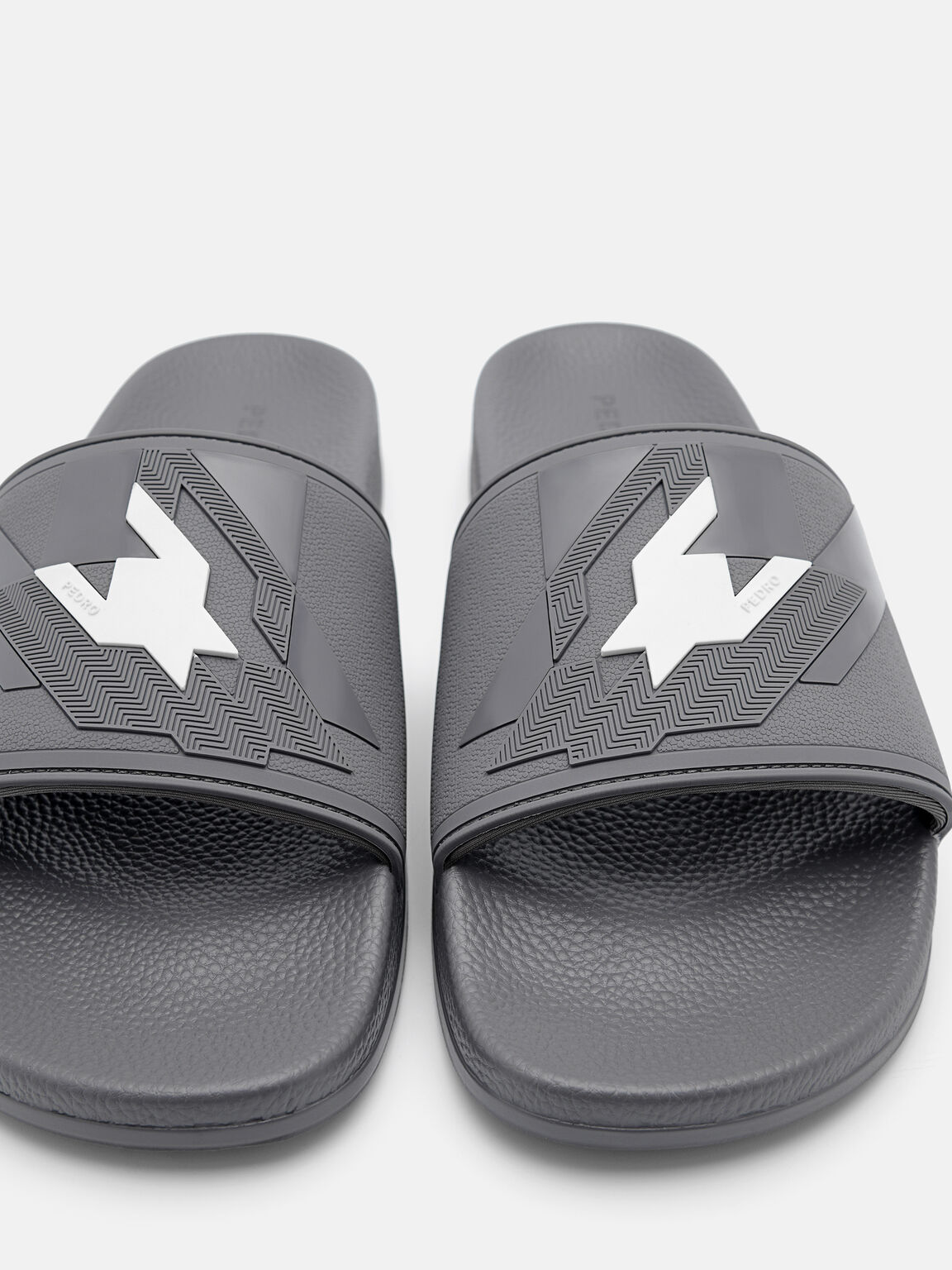 Houndstooth Slide Sandals, Grey