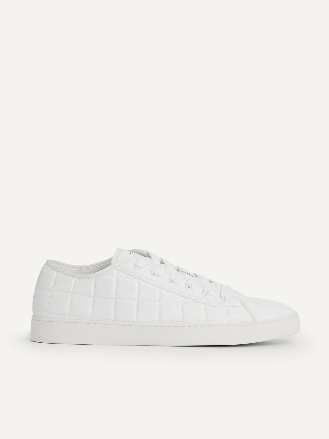 Quilted Court Sneakers, White
