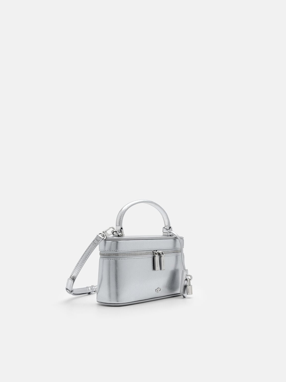 Ari Leather Shoulder Bag, Silver
