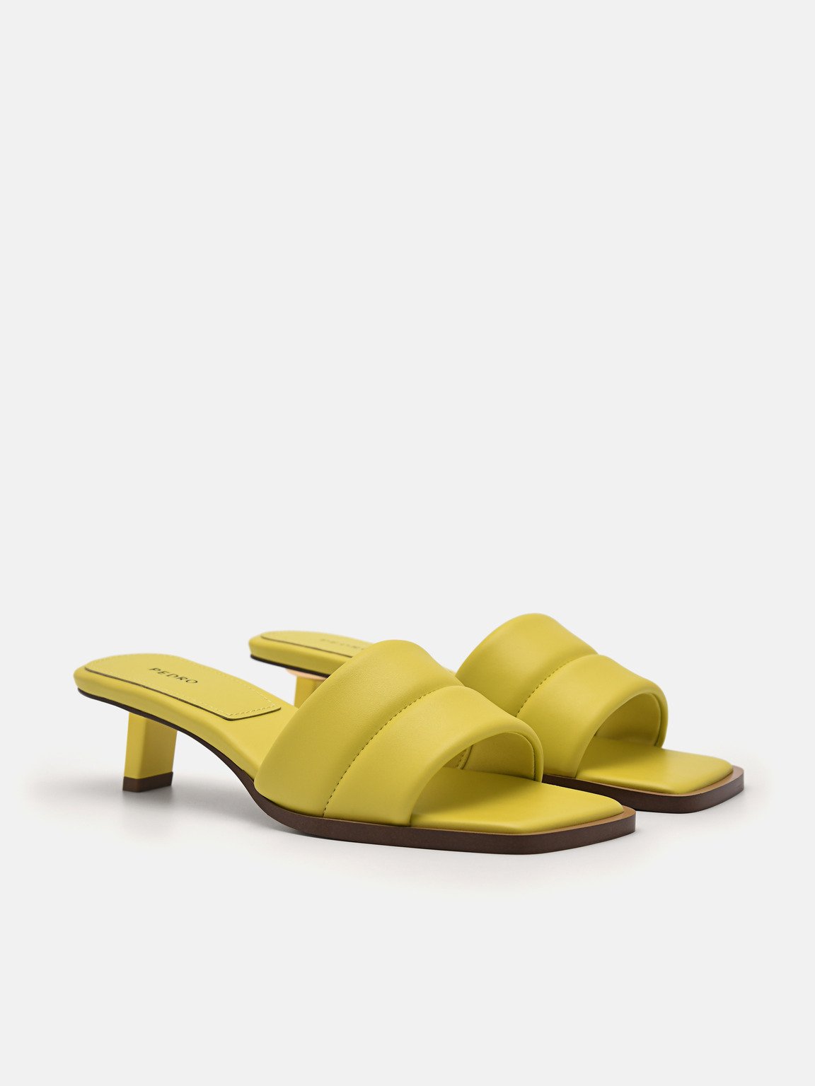 Heel Slip-On Sandals, Yellow