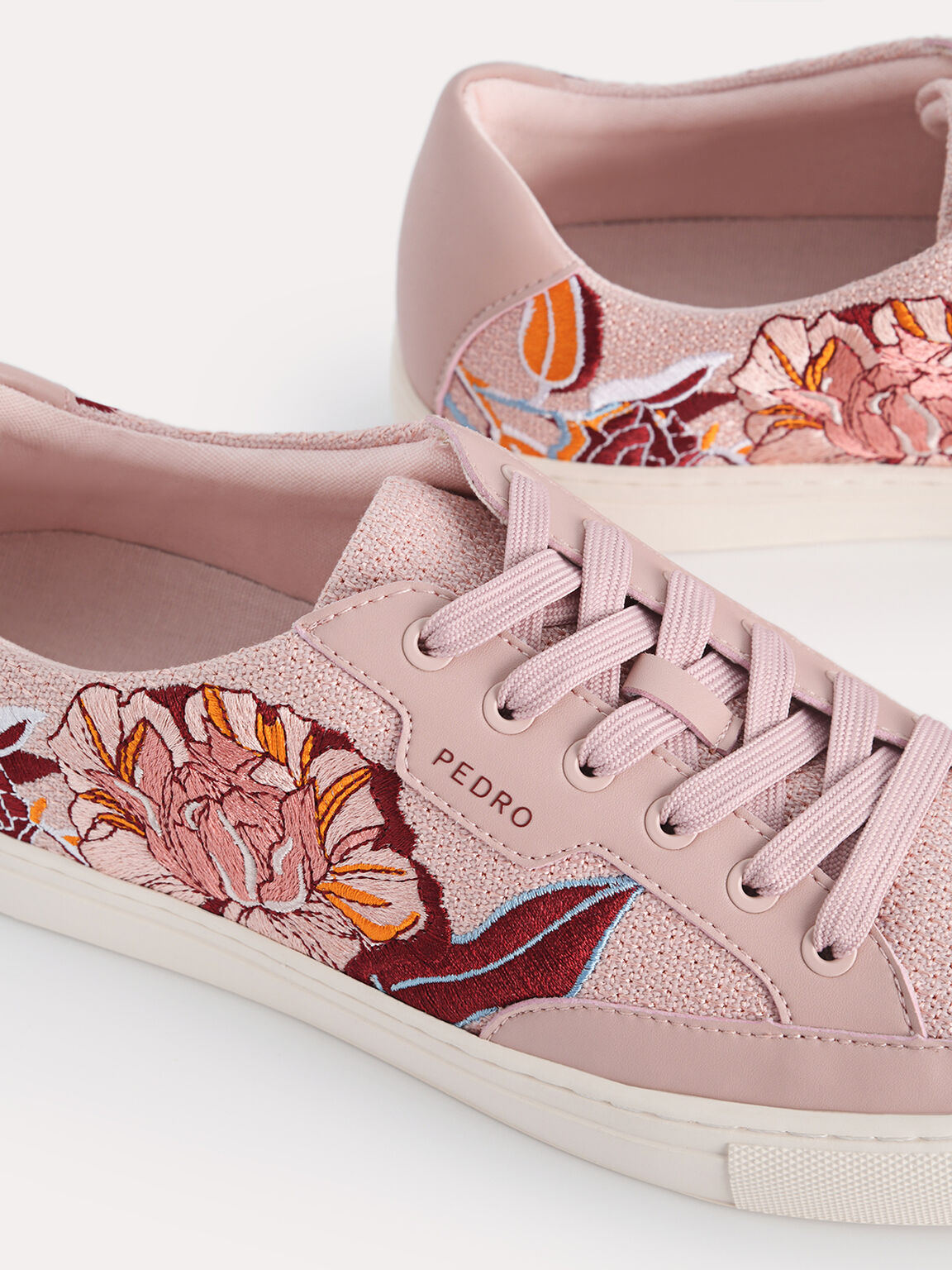 Floral Bouquet Court Sneakers, Light Pink