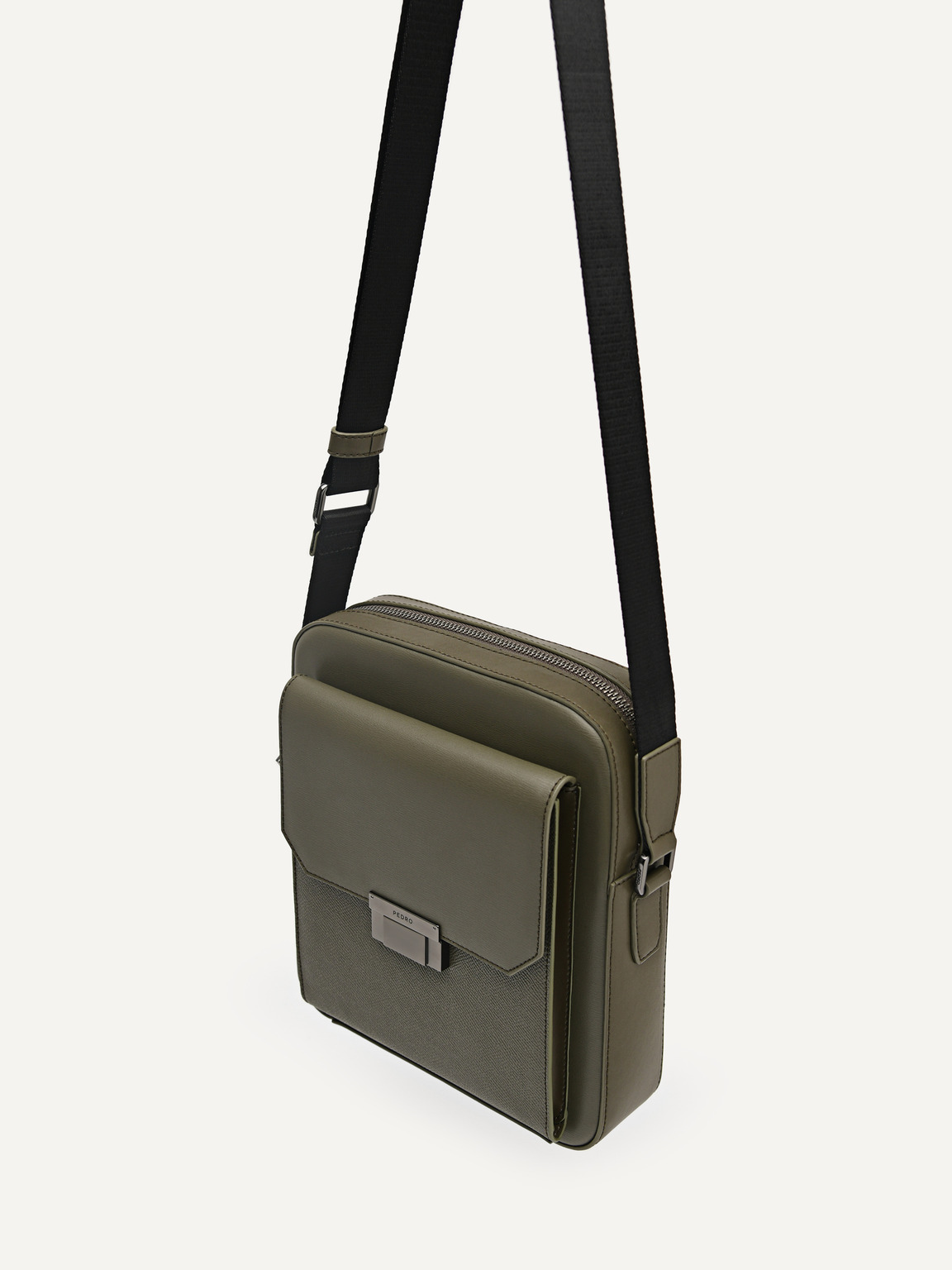 Henry Leather Sling Bag, Military Green