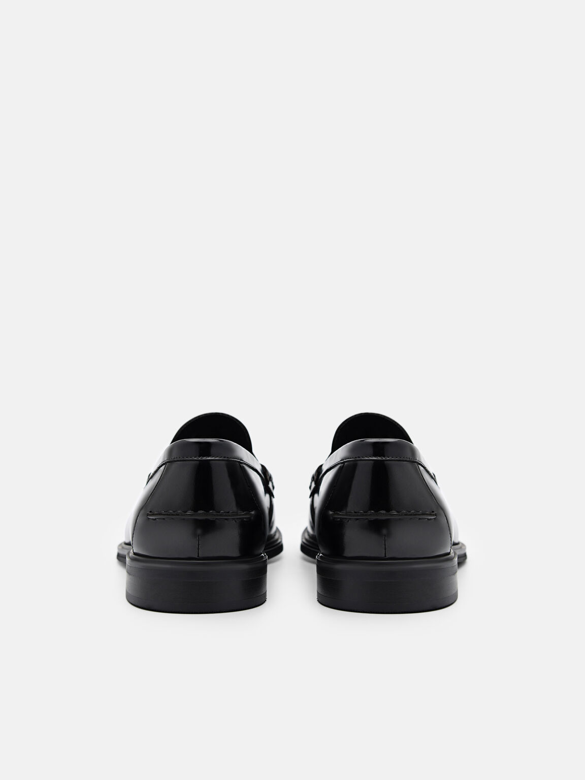 Black Leather Penny Loafers - PEDRO SG