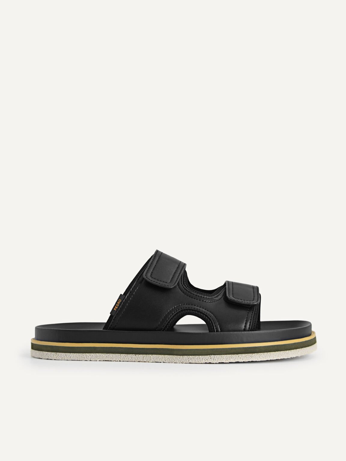 Double Strap Sandals, Black