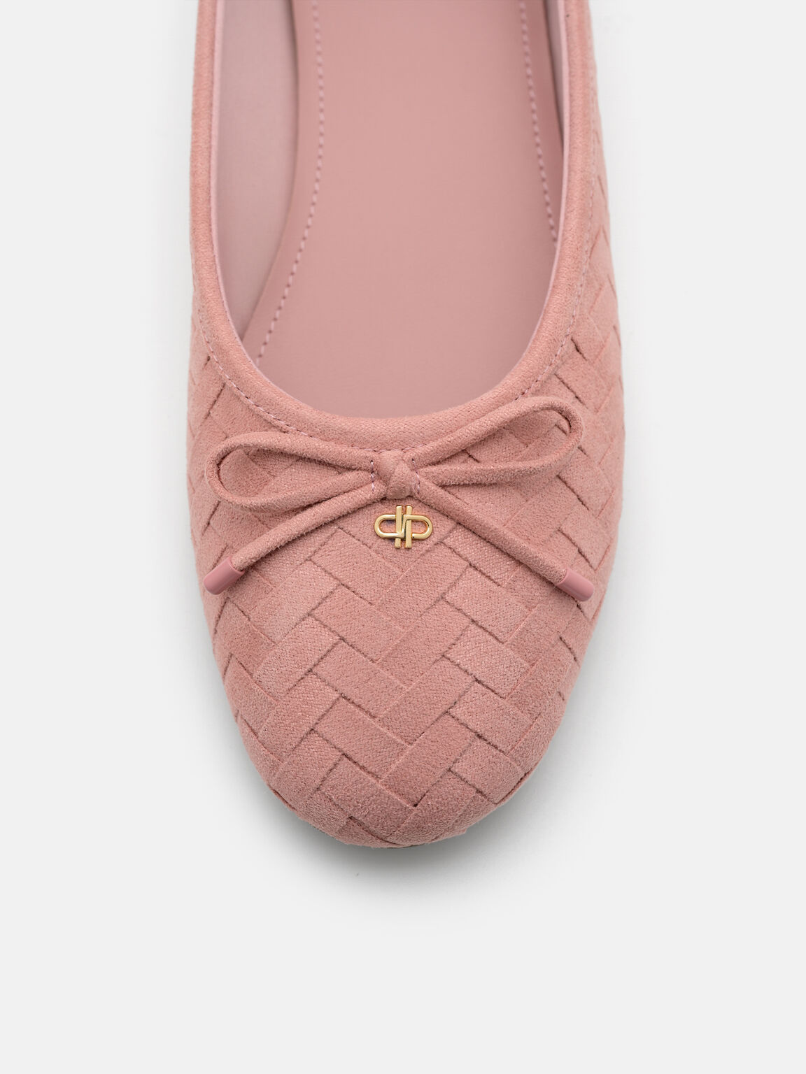 Anna Woven Ballerina Flats, Pink Weave