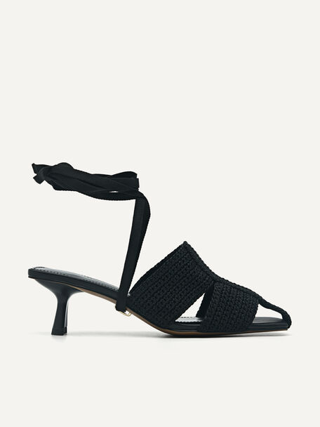 Juno Knitted Mule With Detachable Strap, Black