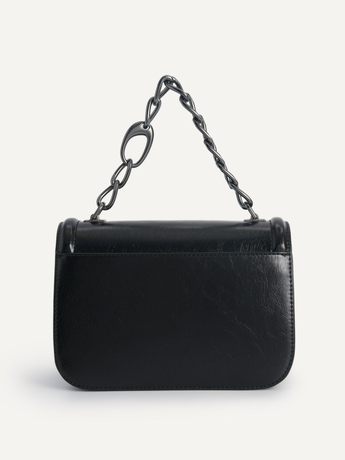 Chain-Strap Shoulder Bag, Black
