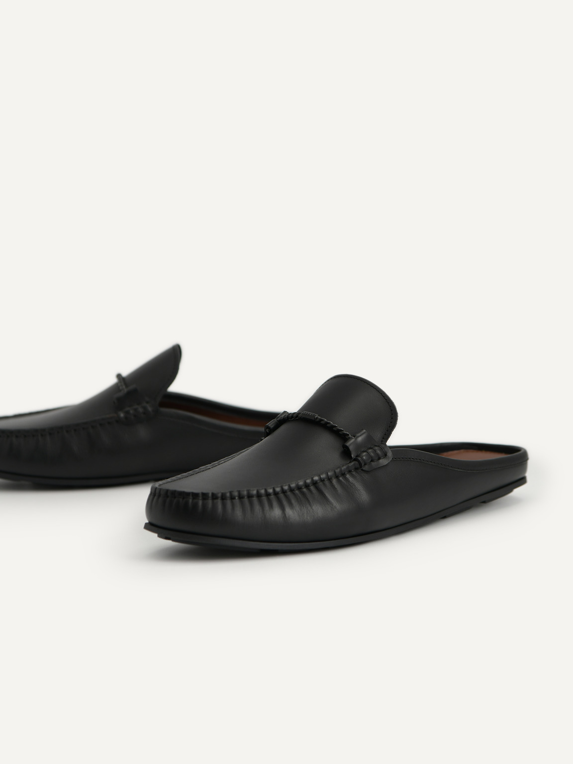 Leather Slip-On Driving Shoe, Black