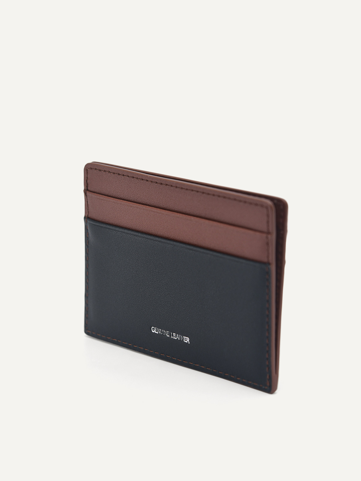 Leather Flat Card Holder, Brown