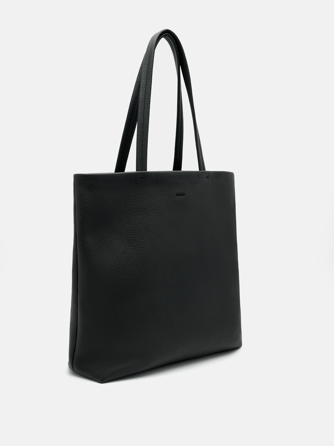 Asher Leather Zippered Tote Bag, Black