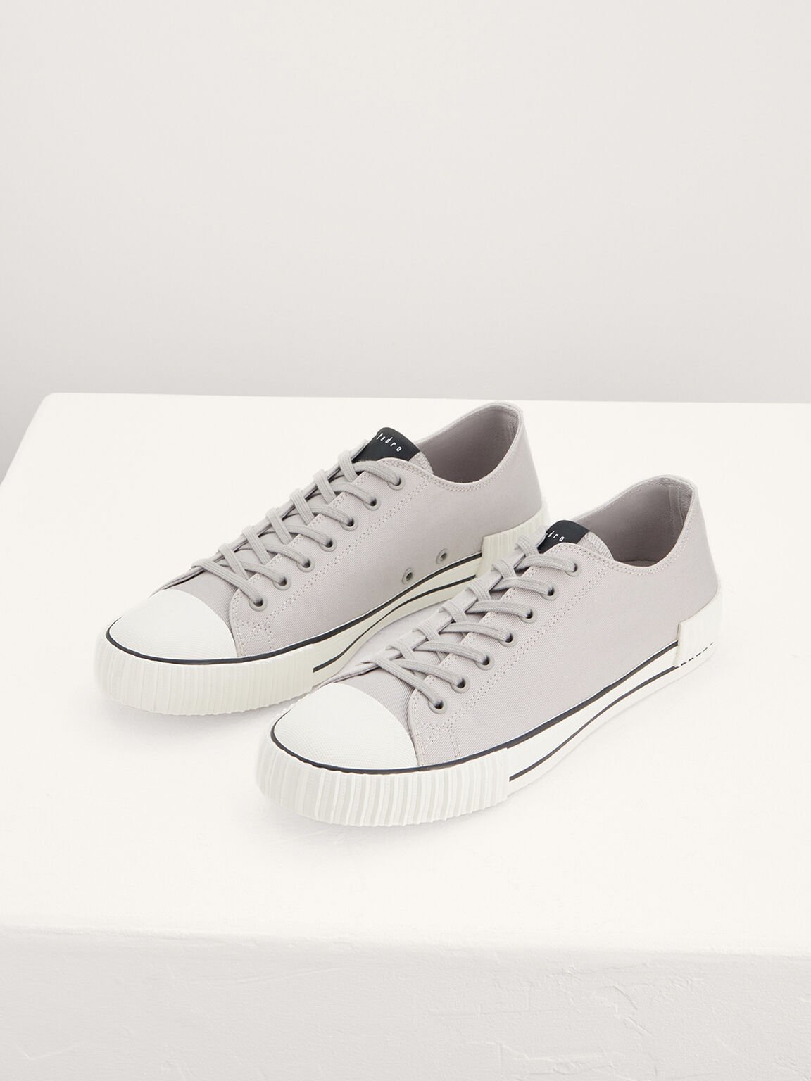 Casual Canvas Sneakers, Light Grey
