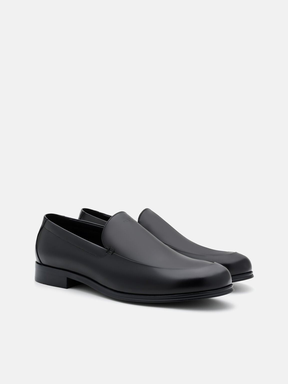 Boxed Leather Loafers, Black Box