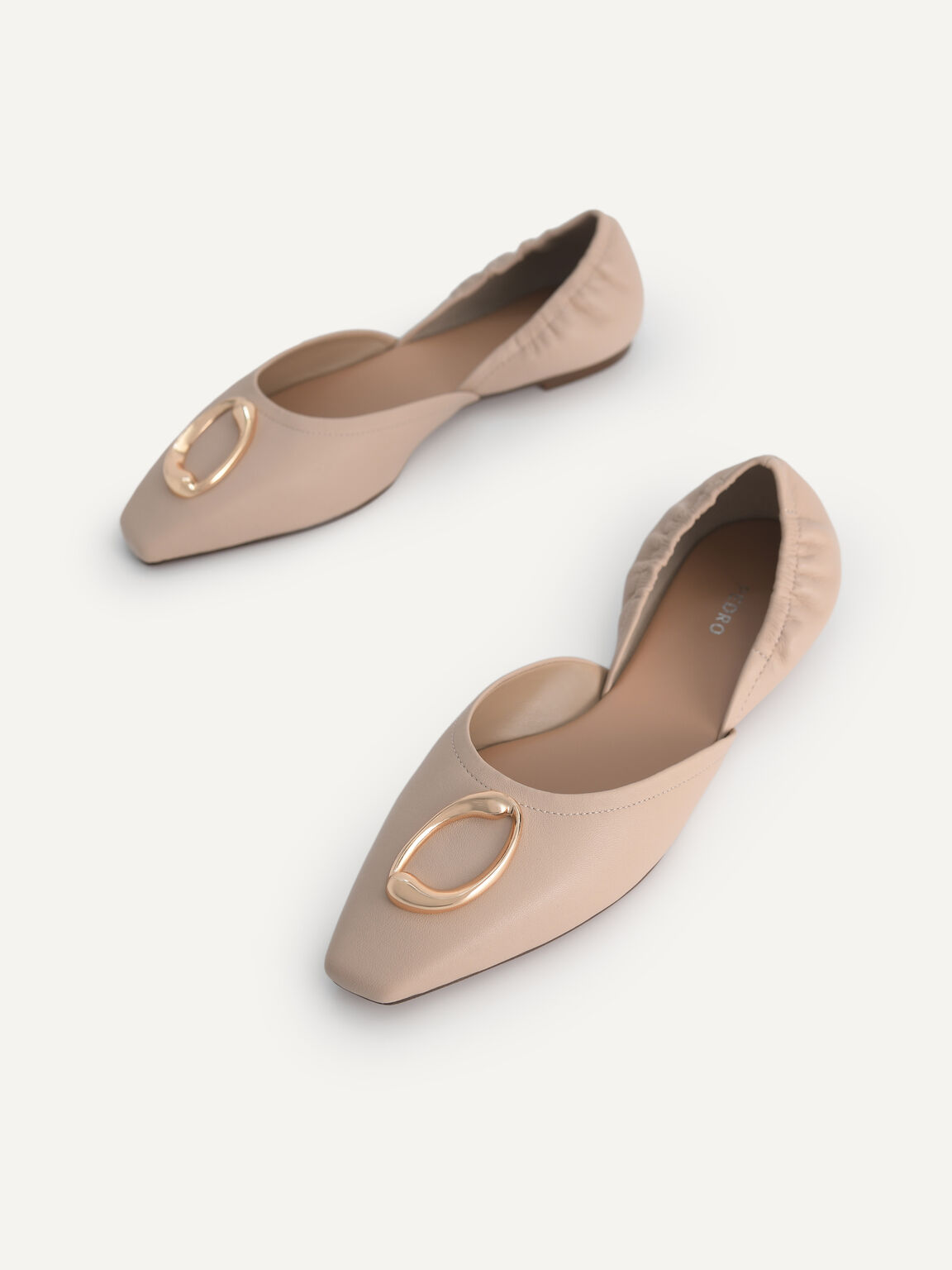 Leather Flats, Nude