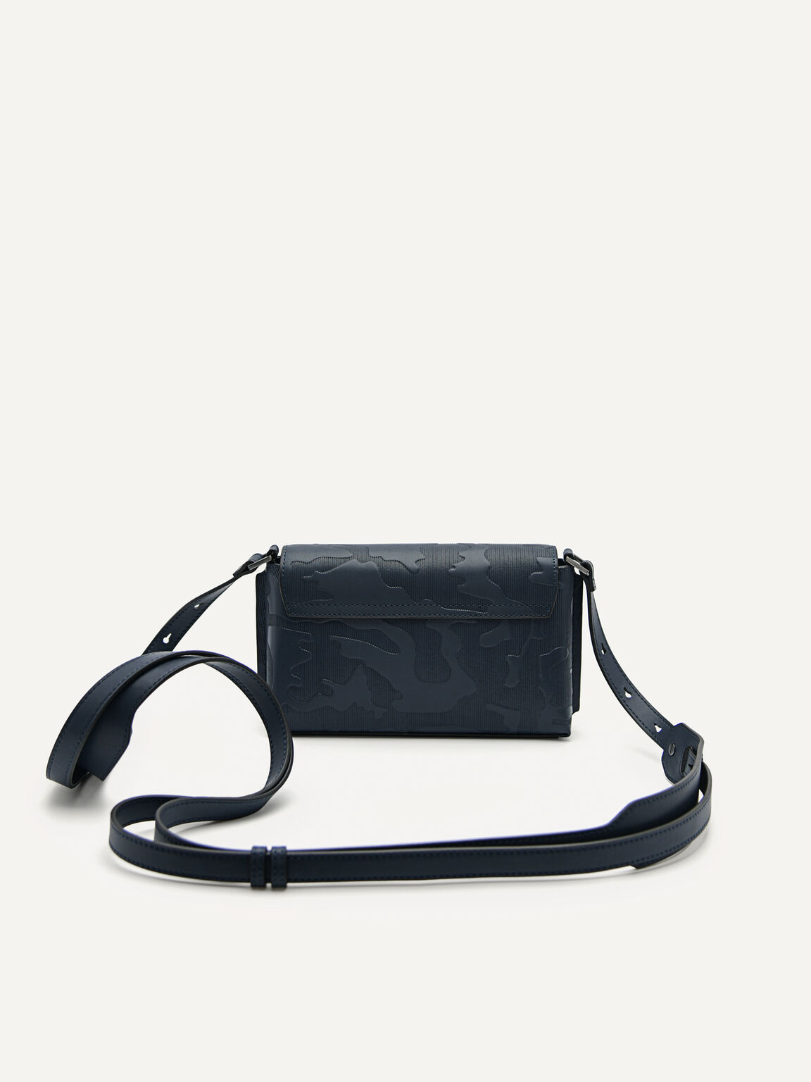 Leather Sling Pouch, Navy
