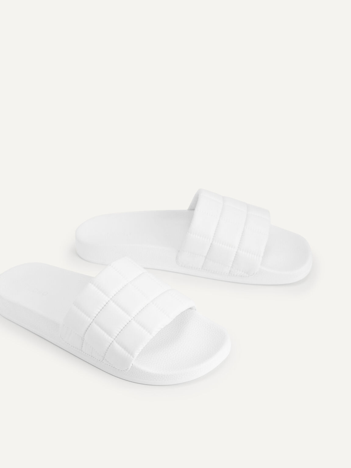 Quilted Slides, White