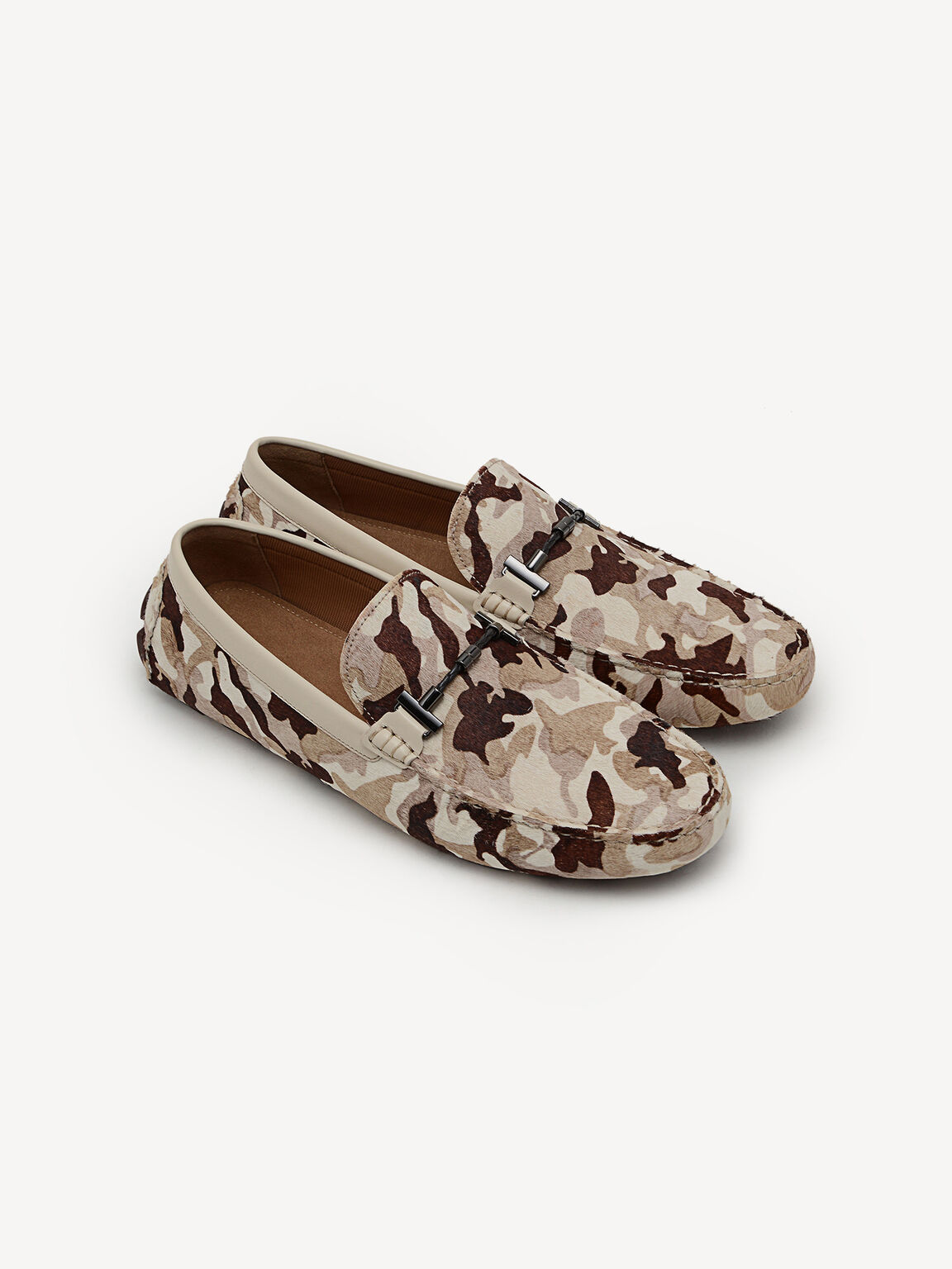 Leather Printed Moccasins, Multi