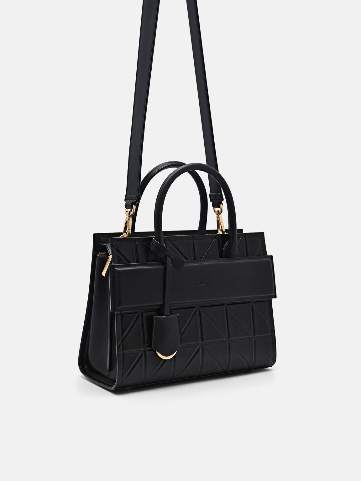 PEDRO Studio Bella Leather Handbag in Pixel, Black